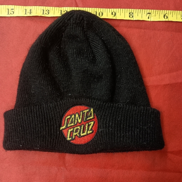 Santa Cruz Skateboards Black and Red Knit Beanie - Picture 2 of 8